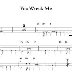 Bass Guitar Tablature for "You Wreck Me" by Tom Petty