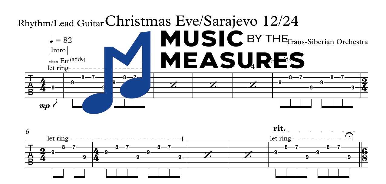christmas-eve-sarajevo-trans-siberian-orchestra-rhythm-guitar-sheet-music-preview Christmas Eve/Sarajevo 12/24 by Trans-Siberian Orchestra accurate rhythm guitar sheet music transcription preview