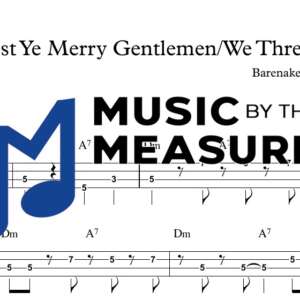 God Rest Ye Merry Gentlemen/We Three Kings by Barenaked Ladies with Sarah McLachlan accurate bass guitar sheet music transcription preview