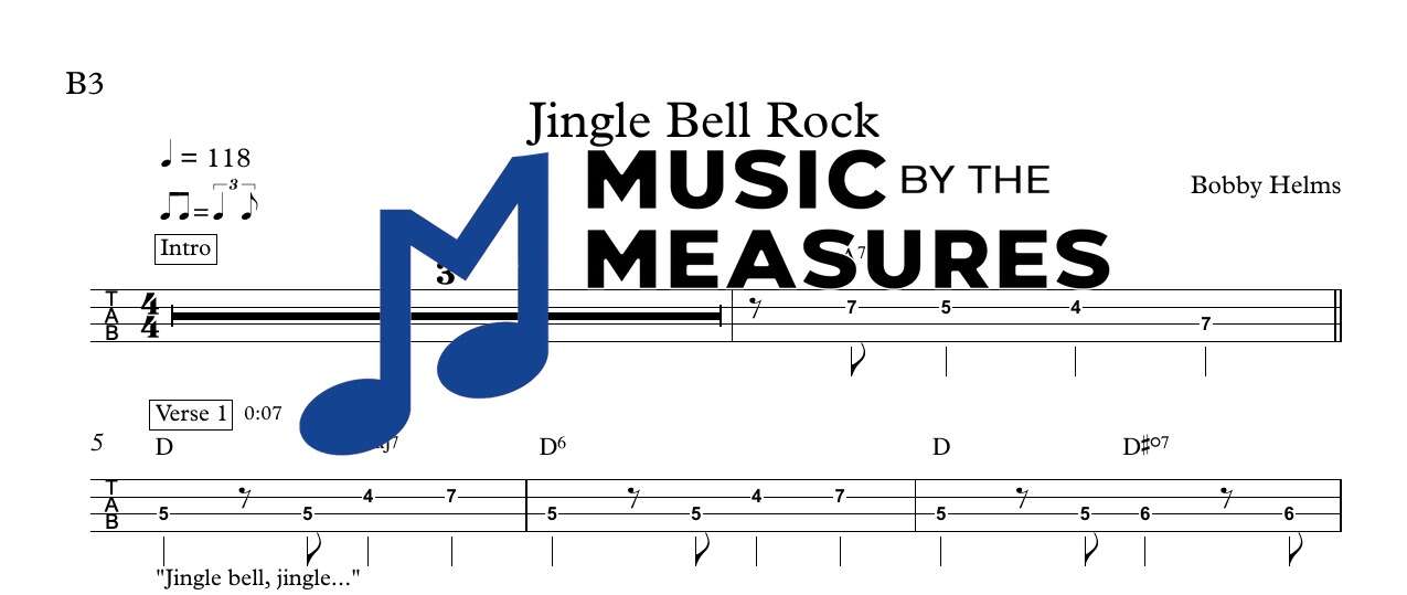 jingle-bell-rock-bobby-helms-bass-sheet-music-preview Jingle Bell Rock by Bobby Helms accurate bass sheet music transcription preview