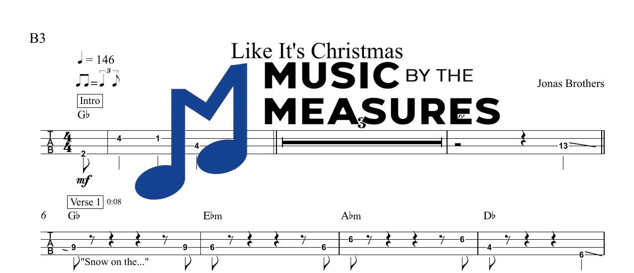 like-its-christmas-jonas-brothers-bass-sheet-music-preview Like It's Christmas by Jonas Brothers accurate bass sheet music transcription preview