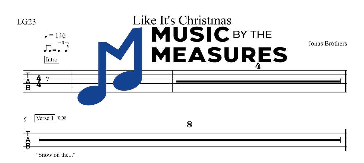 like-its-christmas-jonas-brothers-rhythm-guitar-sheet-music-preview Like It's Christmas by Jonas Brothers accurate rhythm guitar sheet music transcription preview