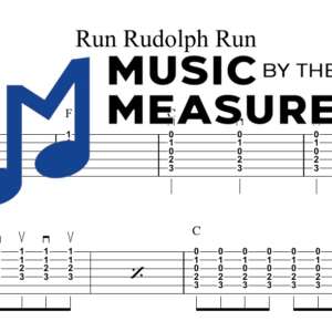 Run Rudolph Run by Chuck Berry accurate strum guitar sheet music arrangement preview