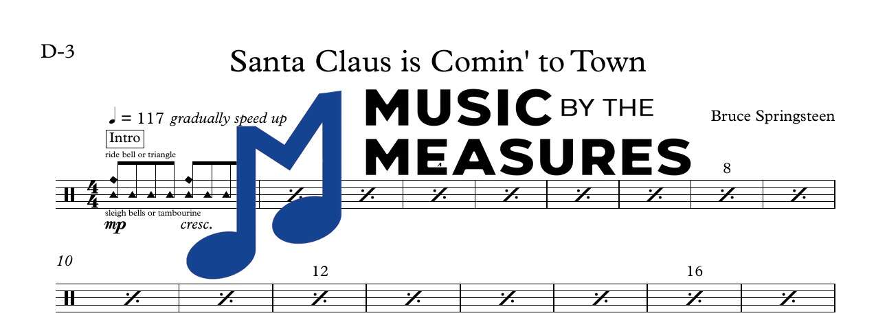santa-claus-is-comin-to-town-bruce-springsteen-drums-sheet-music-preview Santa Claus is Comin' to Town by Bruce Springsteen accurate drums sheet music transcription preview