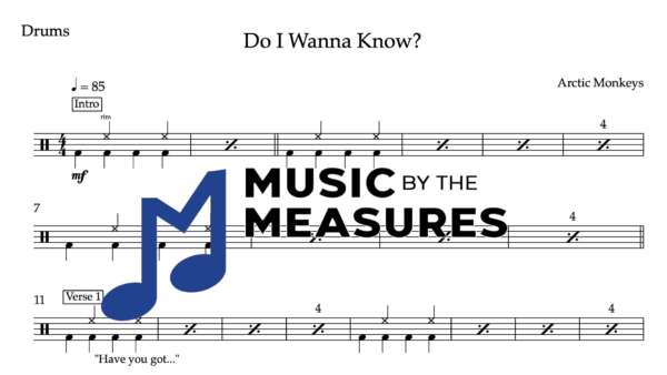 Drum Sheet Music for "Do I Wanna Know?" by Arctic Monkeys