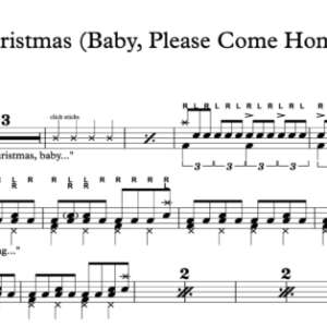 Drum Sheet Music for "Christmas (Baby, Please Come Home)