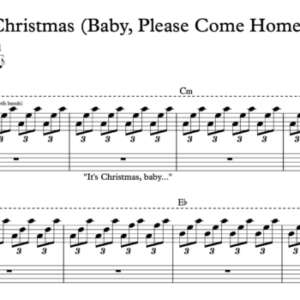 Keyboard Sheet Music for "Christmas (Baby, Please Come Home)