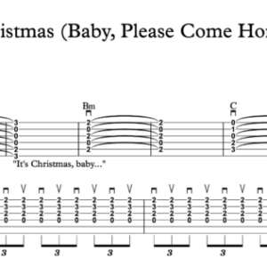 Strum Guitar Tablature for "Christmas (Baby, Please Come Home)