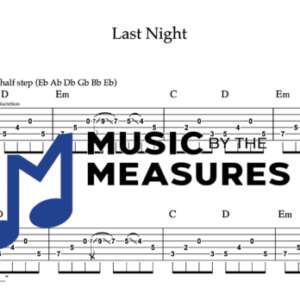Rhythm Guitar Tablature for "Last Night" by Morgan Wallen