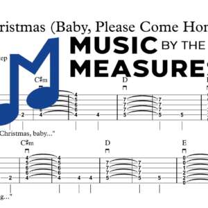 Christmas (Baby, Please Come Home) by U2 accurate lead guitar sheet music transcription preview