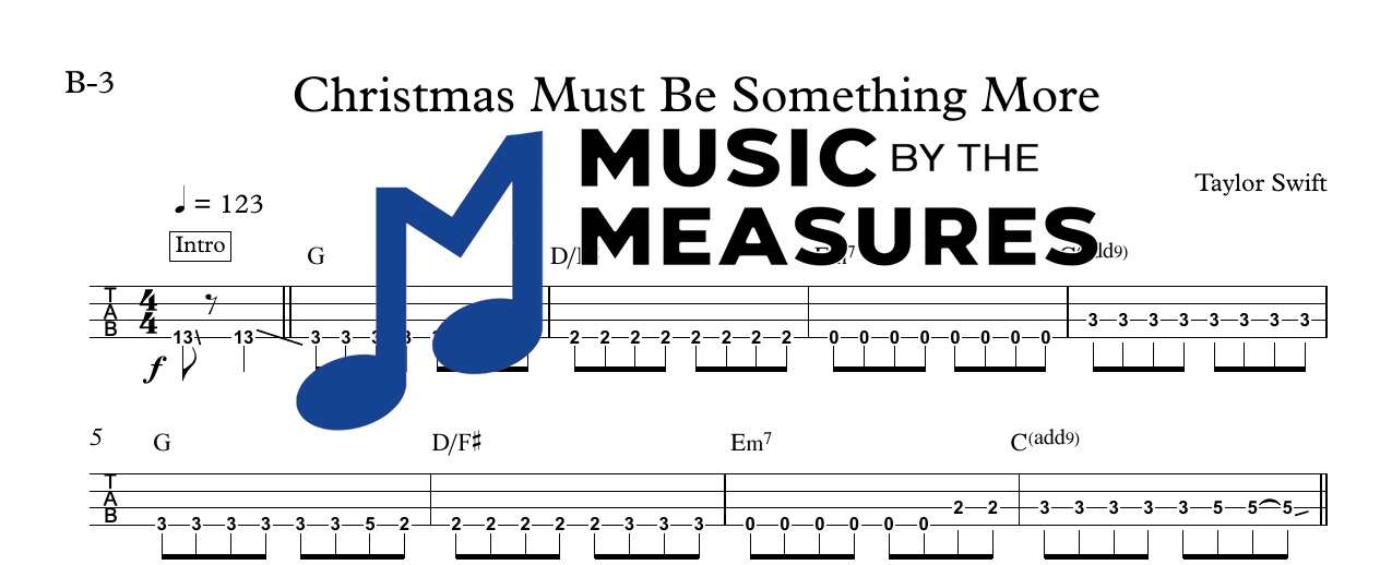 christmas-must-be-something-more-taylor-swift-bass-sheet-music-preview Christmas Must Be Something More by Taylor Swift accurate bass sheet music transcription preview