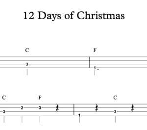 Bass Guitar Tablature for "12 Days of Christmas" by Jason Manns