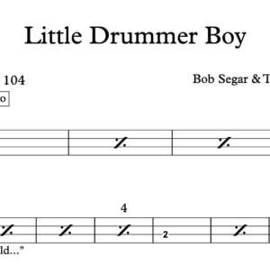 Bass Guitar Tablature for "Little Drummer Boy" by Bob Segar & The Silver Bullet Band