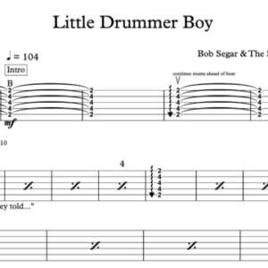 Lead Guitar Tablature for "Little Drummer Boy" by Bob Segar & The Silver Bullet Band