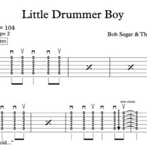 Strum Guitar Tablature for "Little Drummer Boy" by Bob Segar & The Silver Bullet Band