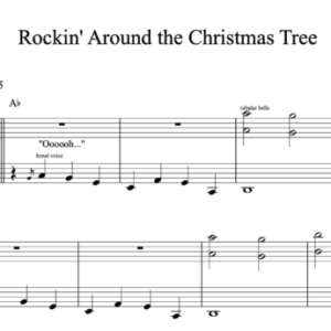 Keyboard Sheet Music for "Rockin' Around the Christmas Tree" by Miley Cyrus 