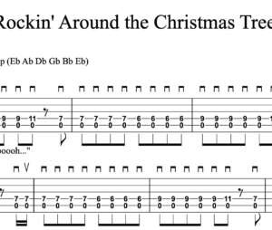 Lead Guitar Tablature for "Rockin' Around the Christmas Tree" by Miley Cyrus 