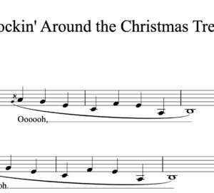 Melody Sheet Music for "Rockin' Around the Christmas Tree" by Miley Cyrus 