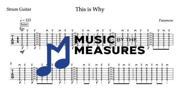Strum Guitar Tablature for "This is Why' by Paramore 