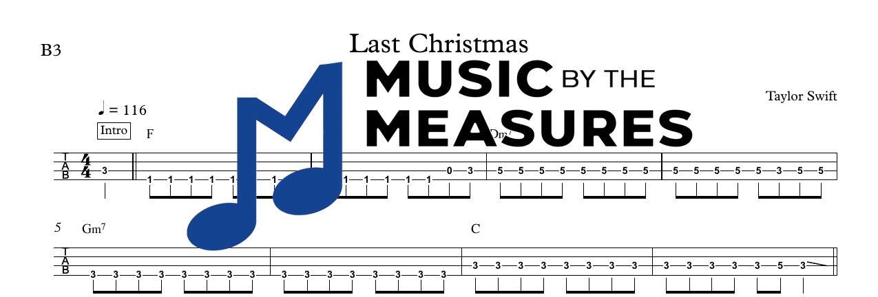 last-christmas-taylor-swift-bass-sheet-music-preview Last Christmas by Taylor Swift accurate bass sheet music transcription preview