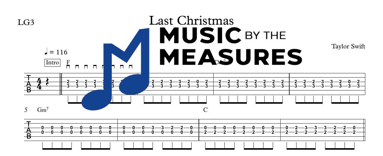 last-christmas-taylor-swift-lead-guitar-sheet-music-preview Last Christmas by Taylor Swift accurate lead guitar sheet music transcription preview