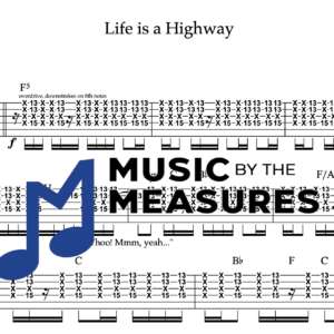 Lead Guitar Tablature for "Life is a Highway" by Rascal Flatts