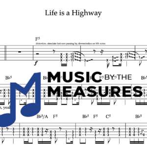Rhythm Guitar Tablature for "Life is a Highway" by Rascal Flatts