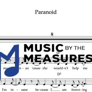 Melody Sheet Music for "Paranoid" by Black Sabbath