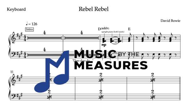 Keyboard Sheet Music for "Rebel Rebel" by David Bowie