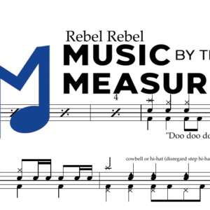 Rebel Rebel by David Bowie accurate drums sheet music transcription preview