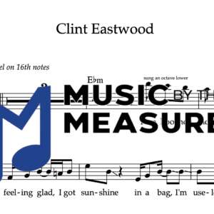 Melody Sheet Music for "Clint Eastwood" by the Gorrilaz
