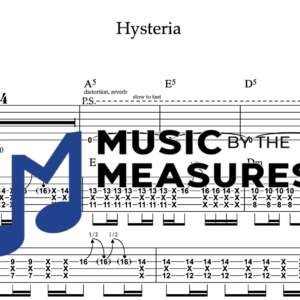 Rhythm Guitar Tablature for "Hysteria" by Muse