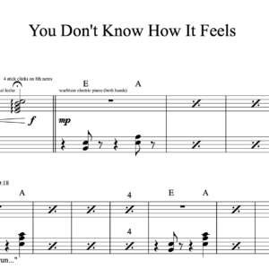 Keyboard Sheet Music for "You Don't Know How It Feels" by Tom Petty