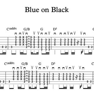 Rhythm Guitar Tablature for "Blue on Black" by Kenny Wayne Shepherd 