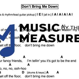 Lead Sheet for "Don't Bring Me Down" by Electric Light Orchestra