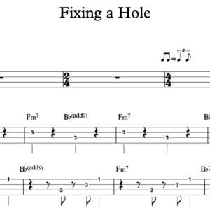 Bass Guitar Tablature for "Fixing a Hole" by The Beatles