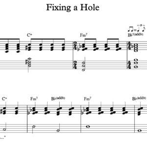 Keyboard Sheet Music for "Fixing a Hole" by The Beatles
