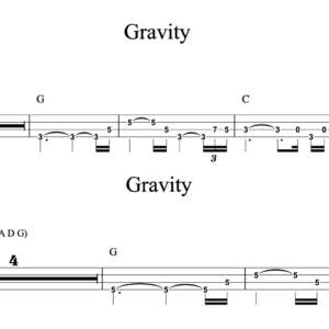 Bass Guitar Tablature for "Gravity" by John Mayer
