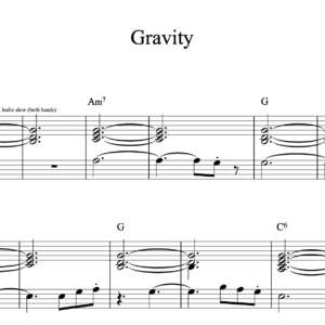 Keyboard Sheet Music for "Gravity" by John Mayer