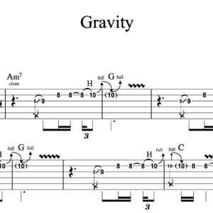 Lead Guitar Tablature for "Gravity" by John Mayer