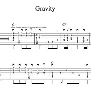 Rhythm Guitar Tablature for "Gravity" by John Mayer