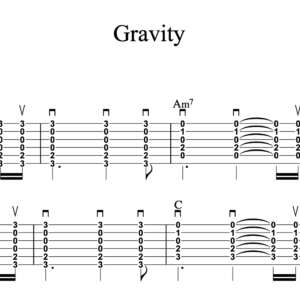 Strum Guitar Tablature for "Gravity" by John Mayer