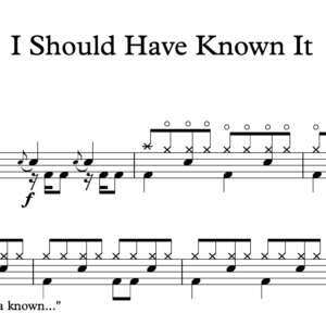 Drum Sheet Music for "I Should Have Known It" by Tom Petty