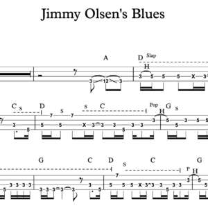 Bass Guitar Tablature for "Jimmy Olsen's Blues" by Spin Doctors