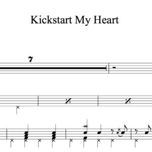Drum Sheet Music for "Kickstart My Heart" by Mötley Crüe