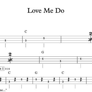 Bass Guitar Tablature for "Love Me Do" by The Beatles