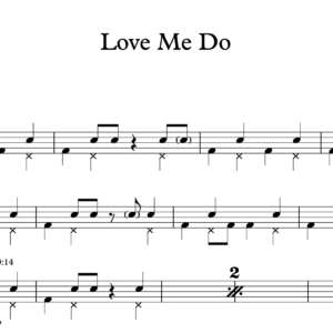 Drum Sheet Music for "Love Me Do" by The Beatles