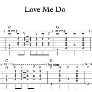 Rhythm Guitar Tablature for "Love Me Do" by The Beatles