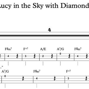 Bass Guitar Tablature for "Lucy in the Sky with Diamonds" by The Beatles