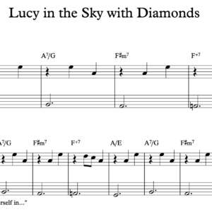 Keyboard Sheet Music for "Lucy in the Sky with Diamonds" by The Beatles